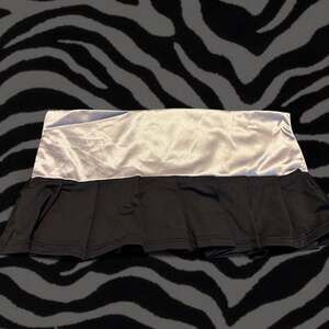 Vintage Y2K Deadstock Low-Rise Micro Mini Skirt Silver Black